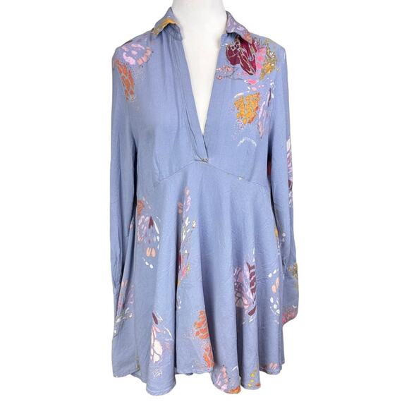 Free People Field of Butterflies Tunic Top Blouse high low Lavender Size Medium - Picture 1 of 9